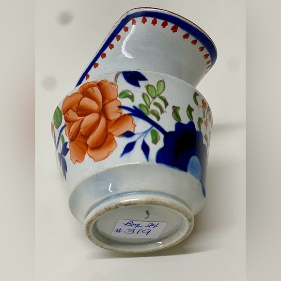 19th Century Antique Gaudy Dutch Double Rose Pattern Hand Painted Creamer Jug - Picture 9 of 16